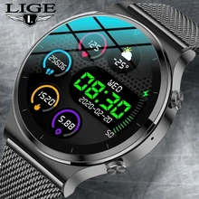 

LIGE Brand Men Sport Watches Bluetooth call Digital LED Electronic Wristwatches Waterproof Swimming Activity tracker clock Watch