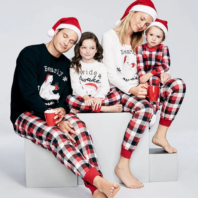 

Family Matching Outfits Christmas Clothes Pajamas Set Father Women Kids son Daughter Deer Sleepwear Nightwear Xmas PJs Sets