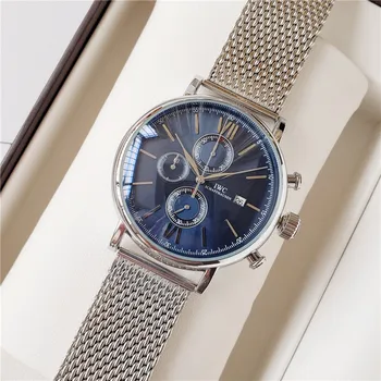 

IWC- Luxury Men Business Quartz Watch Men's women Top Brand Wrist watch Chronograph Stop Watches Fashion 7654