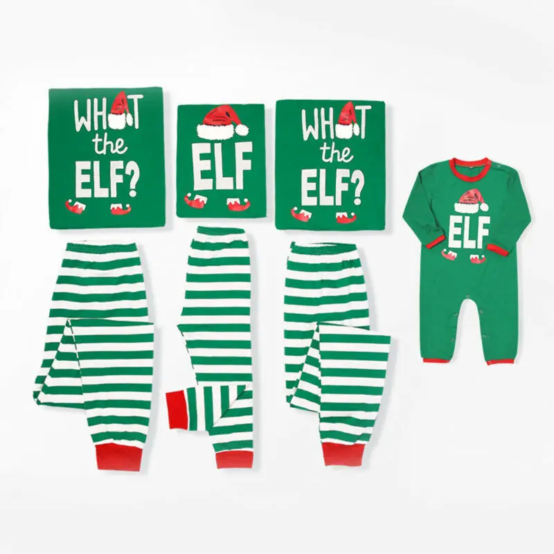 

Christmas Family Pajamas Set Xmas Clothes Parent-child Suit Home Elf Sleepwear Nightwear Kids Dad Mom Matching Family Outfits
