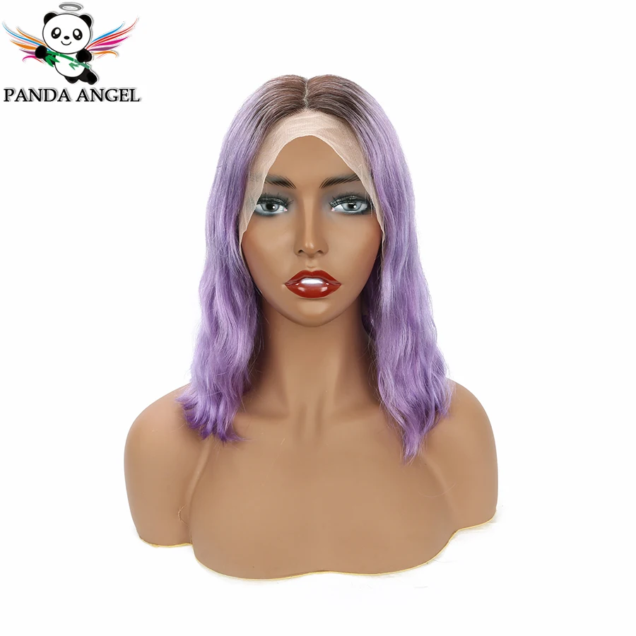 9 T1b Purple Panda Blonde 613 объемные волнистые человеческие волосы на кружеве боб парики для черных женщин бразильские 150% Плотность 1B светлые короткие парики Remy - Цвет: 9 T1b Purple