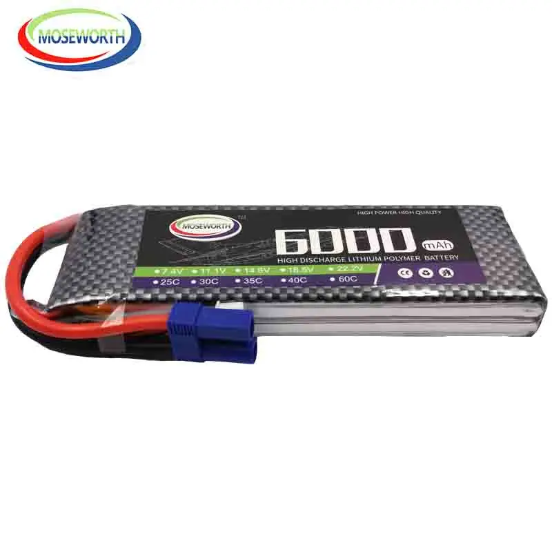 Новые батареи 2S 7 4 V 6000 мА/ч 30C 40C 60C RC игрушки LiPo Батарея для радиоуправляемый