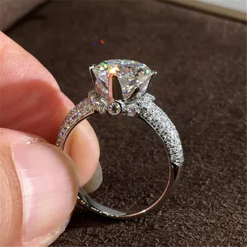 

Solitaire Female Promise ring 925 Sterling silver AAAAA Cz Stone Party Wedding Band Rings for women Bridal Engagement Jewelry