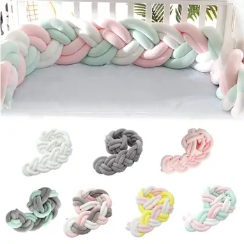 

6 Strands Of Bed Bumper Baby Crib Bumper Knotted Braided Bumper Handmade Soft Cushion Beddings For Baby Sleep Safety #SW