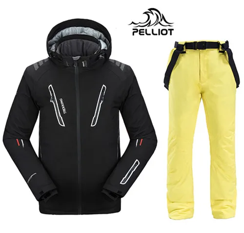 color 5 Подлинный! Pelliot лыжная куртка+ брюки, Мужская водонепроницаемая, дышащая термальная куртка для сноуборда, мужские лыжные костюмы - Цвет: color 5