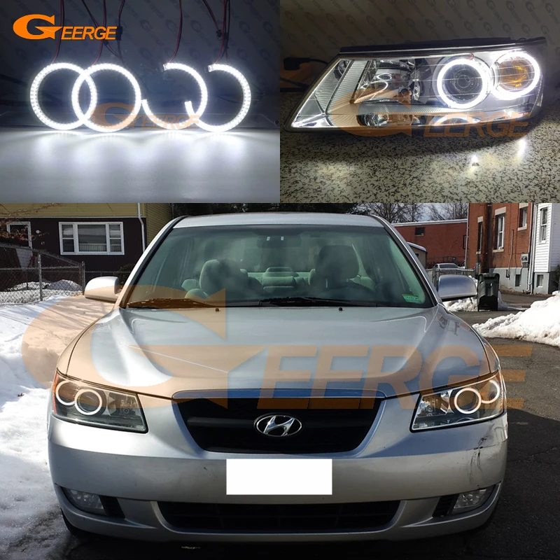 

For Hyundai Sonata 2006 2007 2008 headlight Excellent Ultra bright illumination smd led Angel Eyes kit Halo Rings