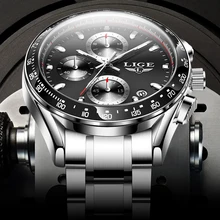 

LIGE Men Watches 2021 Luxury Brand Waterproof Calendar Diver Watch Quartz Movement Fashion Multifunction Wrist Watch For Replica