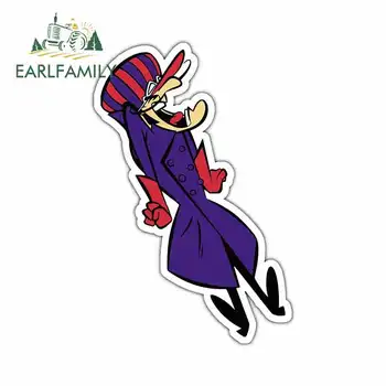 

EARLFAMILY 13cm x 8.8cm Wacky Races Dick Dastardly Funny Car Stickers Cartoon Vinyl Decal RV JDM Car Body Laptop Car Accessories