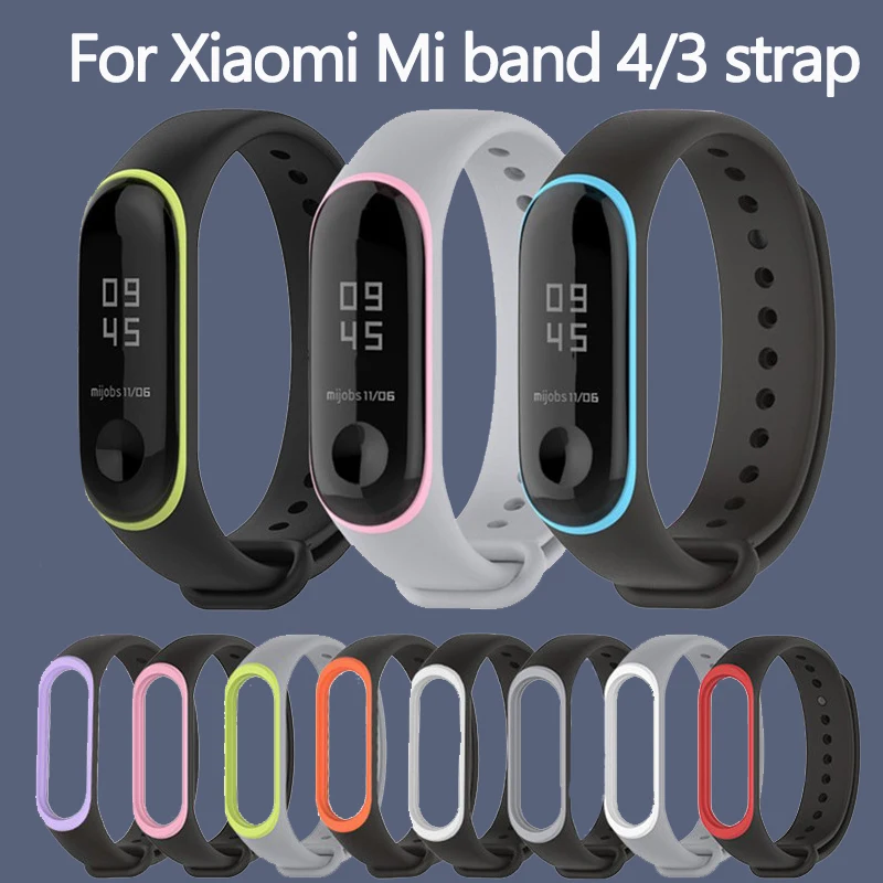 Мягкий спортивный браслет для xiaomi mi Band 3 4 ремешок для часов Силиконовый ремешок для xiaomi mi band 3 4 браслет mi band 4 3 ремешок
