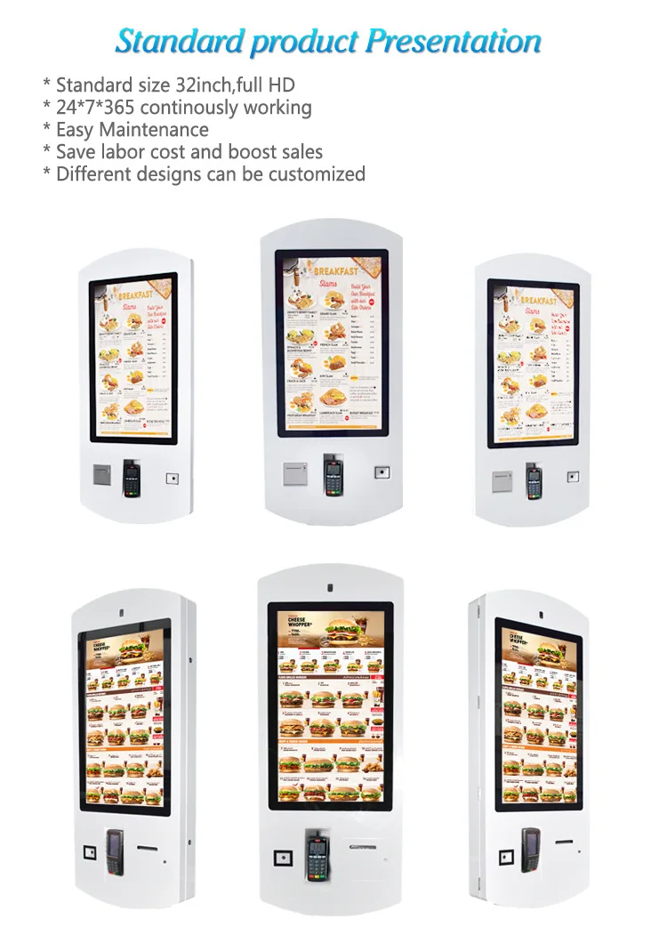 Ресторан 22 24 27 32 дюймов tft lcd сенсорный экран wifi самостоятельное обслуживание еда заказ киоск