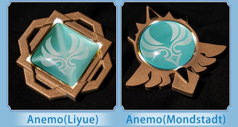 UWOWO Game Genshin Impact Vision "Eye of God" Led Cosplay Props LED Pyro Cryo Hydro Geo Dendro Electro Anemo Props morticia addams dress Cosplay Costumes