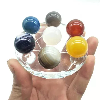 

1 Set, Natural Small Sized Crystal Seven Star Array Agate Quartz Stone Crystal Balls 20mm for Fengshui Wedding Decoration