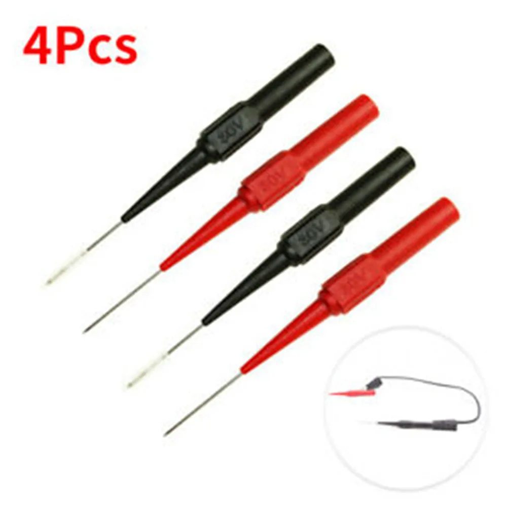 4pcs Multimeter Test Leads Fluke Extention Back Probes Sharp Needle