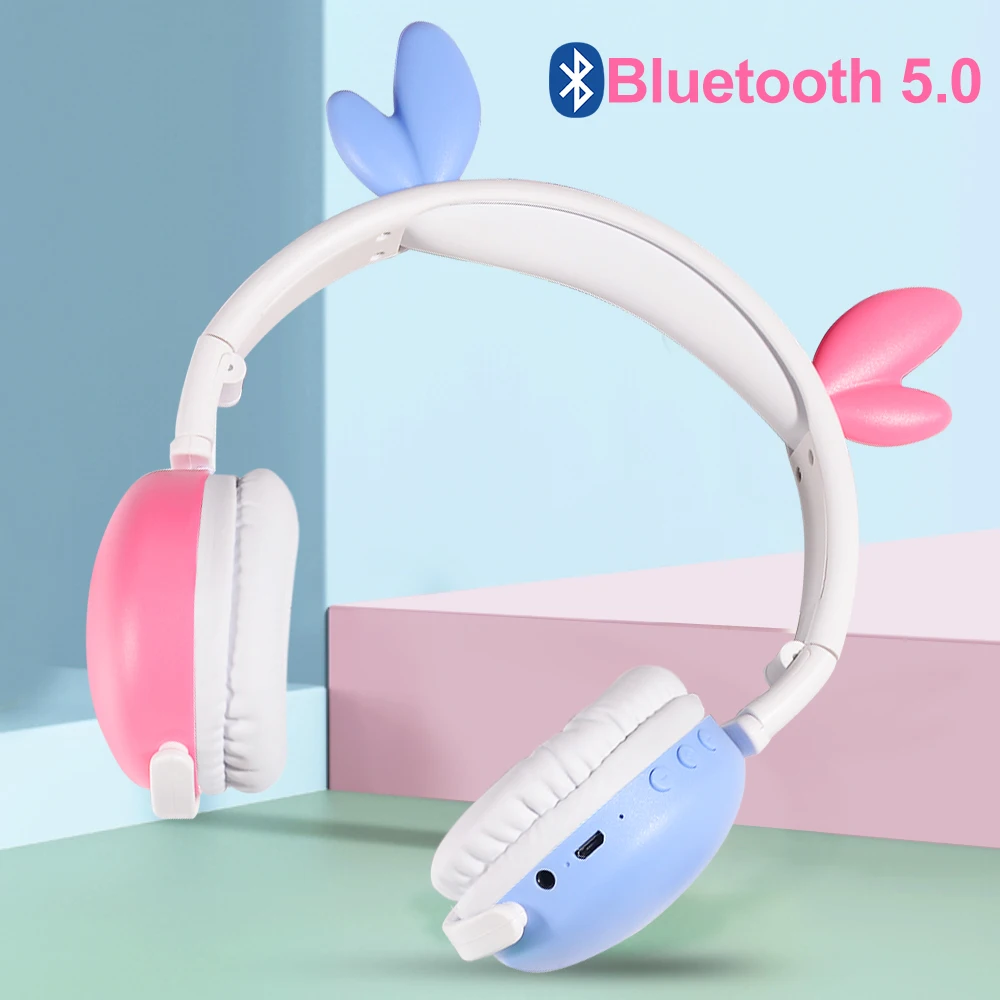 New Arrival Cat Ear Headphones Wireless Bluetooth 5 0 Young People Kids Headset With Mic Support 3 5mm Plug As Children Gift