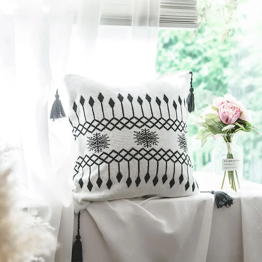

Body Pillow Or Waist Pillow Case Decorative Tassels Pillow Cover Modern Simple Geometric Tassels Bedding Pillow Cover