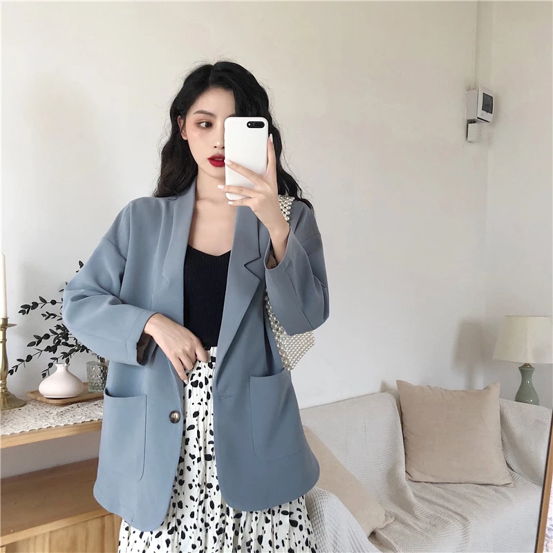 Heydress осенние однотонные однобортные женские куртки блейзер с надрезом воротник женские костюмы пальто элегантные рабочие мужские костюмы