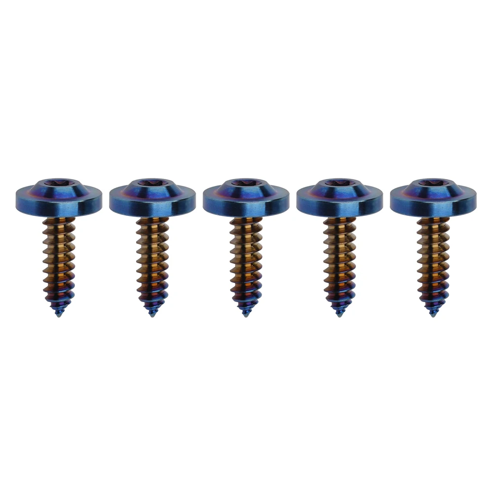 

5Pcs Titanium Screw M4x15 20mm / M5x15 18 20mm Self-Tapping Button Torx Screw Bolt for Motorcycle Bike Car