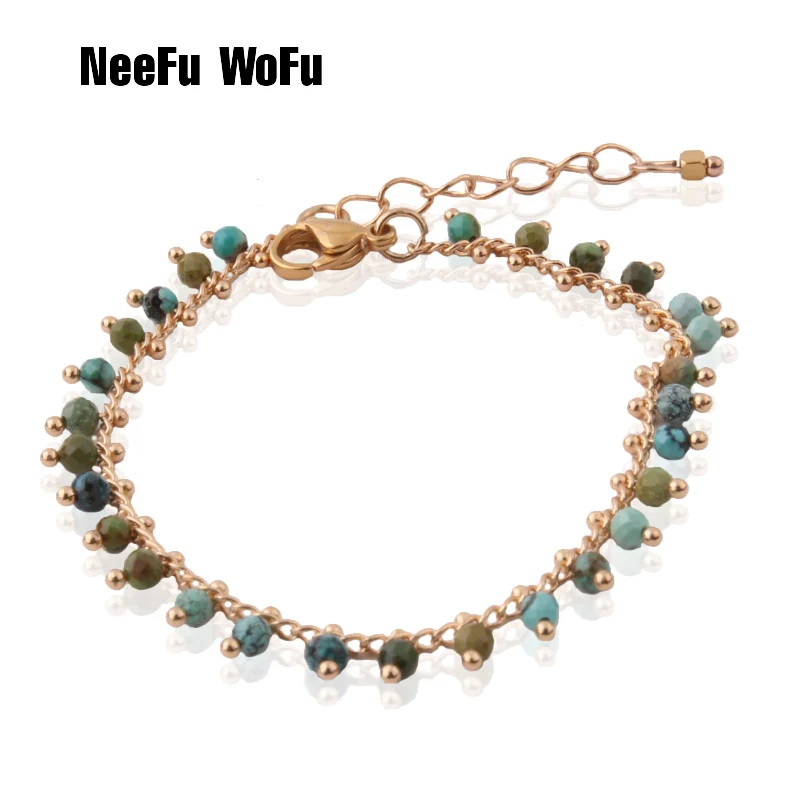 Браслеты NeeFu WoFu из натурального камня медные браслеты для женщин Открытый