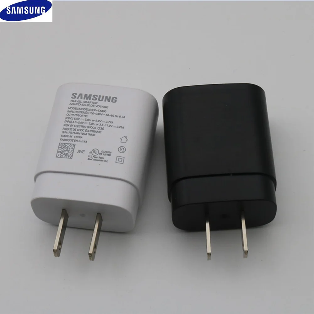 Samsung 25w note10 US USB-C быстрое зарядное устройство Usb PD быстрое путешествие настенный usb type-c переходник для Galaxy Note 10 S10 mi9 k20 pro