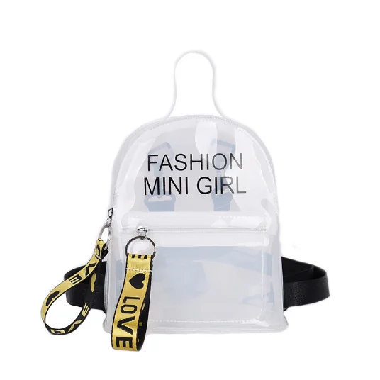 Mochila De pvc transparente con láser para mujer, bolso femenino de hombro a la moda, de plástico, para estudiantes, versión coreana, 2020