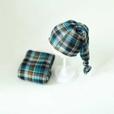 1hat 1wrap Реквизит для фотосъемки новорожденных; детские клетчатые обертывания; шапки и подушки; милый мягкий комплект для фотосъемки; аксессуары для студийной фотосъемки; реквизит для фотосъемки - Цвет: 1hat 1wrap