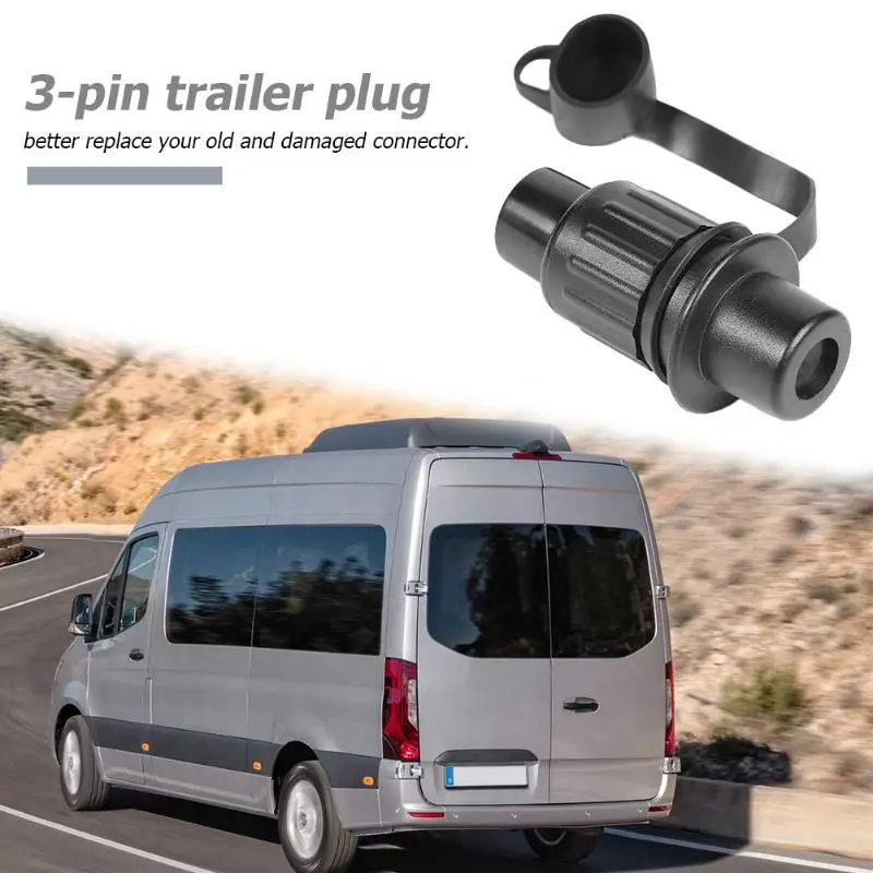 

Waterproof 12V 3 Pin Electrical Cable Connector Plug for Trailer Caravan Truck Suitable for Brake and Auxiliary Power Supply New