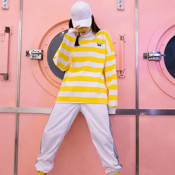 

Women Small Fresh New Striped Sweatshirt Korean Style Oversize Ladies Kawaii High collar Hoodies Fall Clothes Pullover