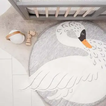 

Baby Toddlers Play Floor Mat Cartoon Swan Kids Crawling Blanket Children Room Stroller Decor Props