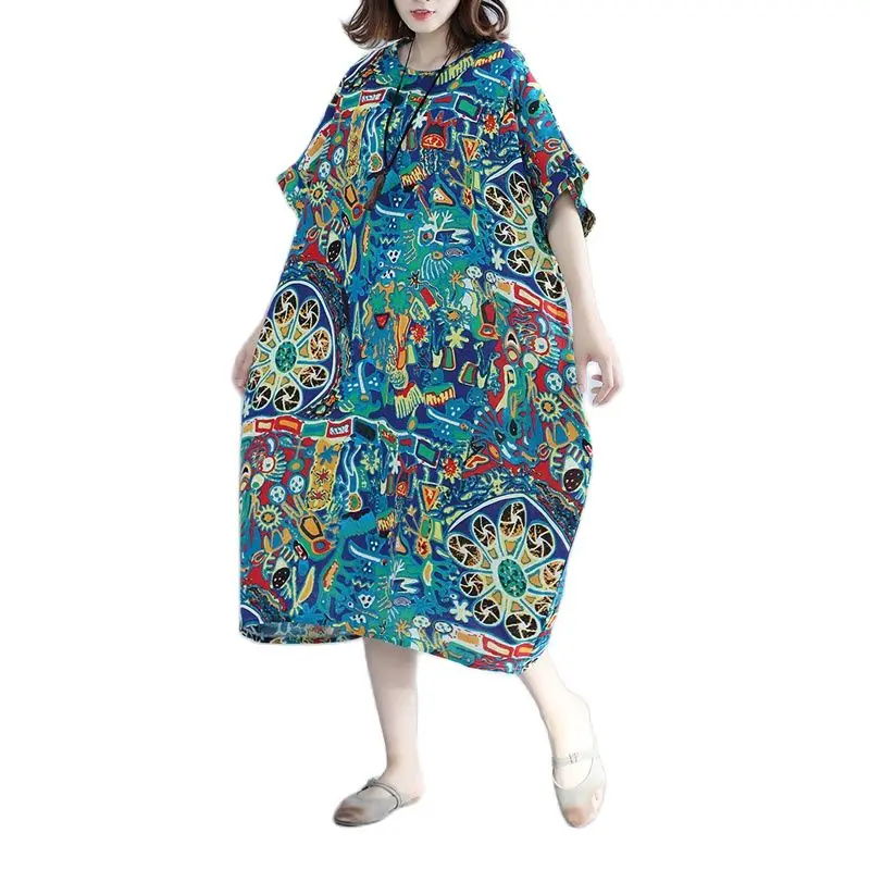 ARCSINX Kawaii Women's Dress Plus Size 10XL 9XL 8XL 7XL Cartoon Cute Print Dresses For Women 4XL 5XL 6XL Summer | Женская одежда