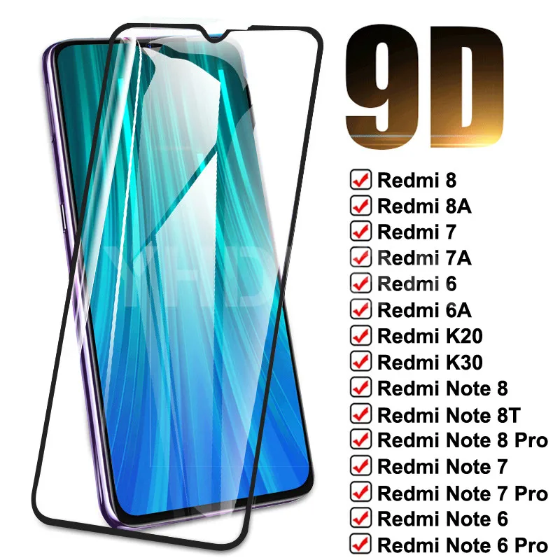 9D полное закаленное стекло для Xiaomi Redmi 8 8A 7 7A 6 6A K20 K30 Note 8T Pro защита экрана Защитная