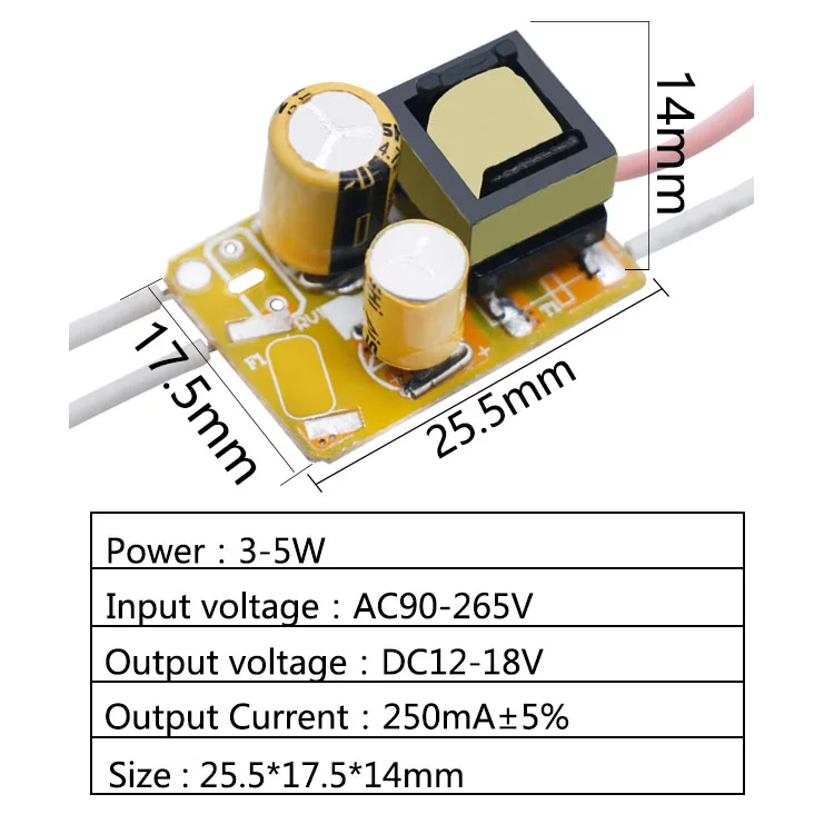 Светодиодный драйвер 1 Вт 2 Вт 3 Вт 4 Вт 5 Вт 250мА DC3-18V умный IC SMD СВЕТОДИОДНЫЙ неизолированный драйвер постоянного тока для лампы светодиодный Диод SMD Мощность