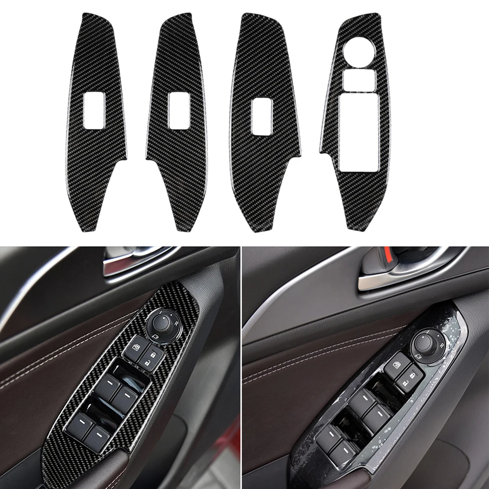4 шт. подъемная панель наклейка Пылезащитная износостойкая Автомобильная углеродная волокно левая и правая с защитой от царапин внутренняя отделка для Mazda 3 Axela