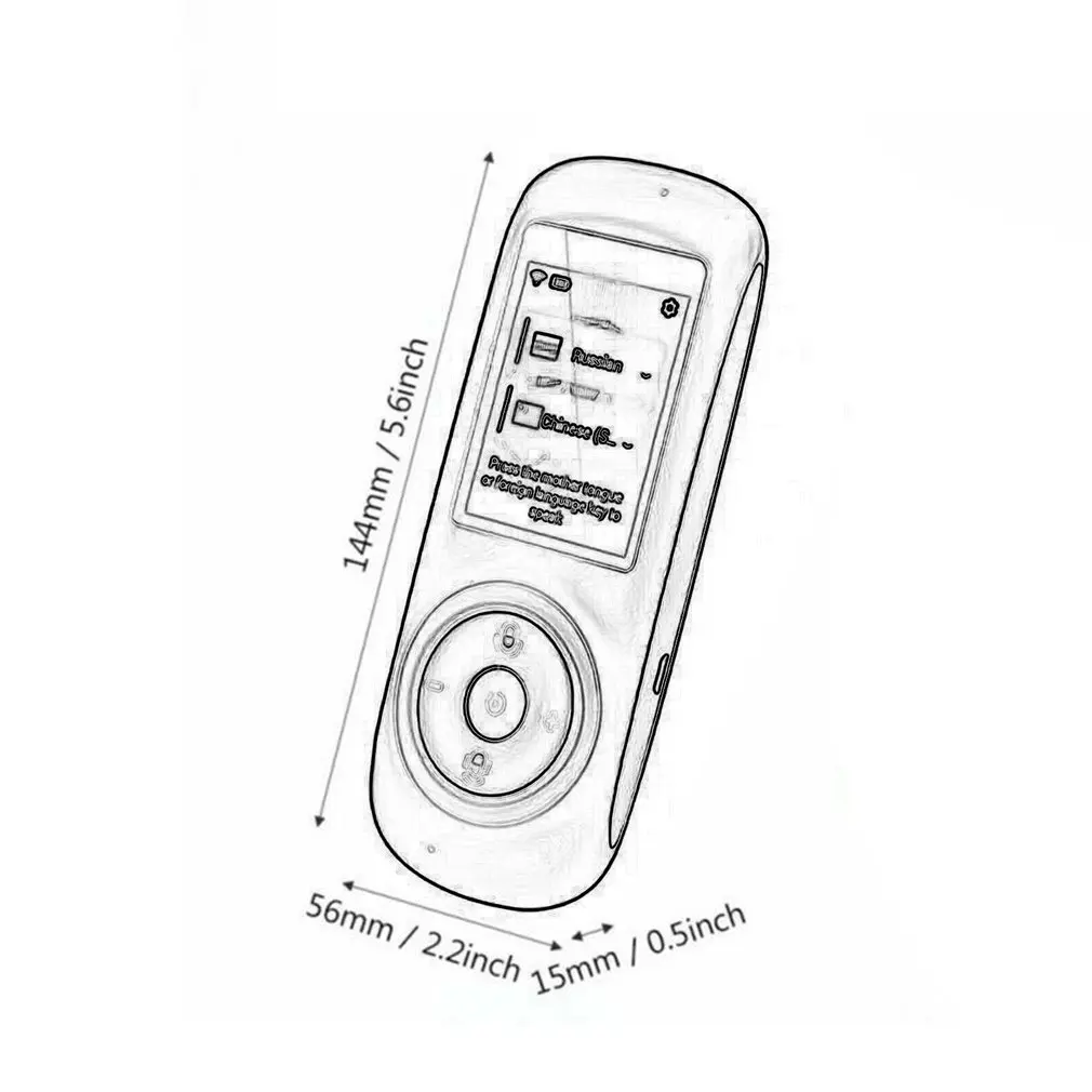 Multiple Languages Smart Voice Translator WIFI Real 8 hours 5V/1A Time Translation 8 days 1500mAh Micro USB