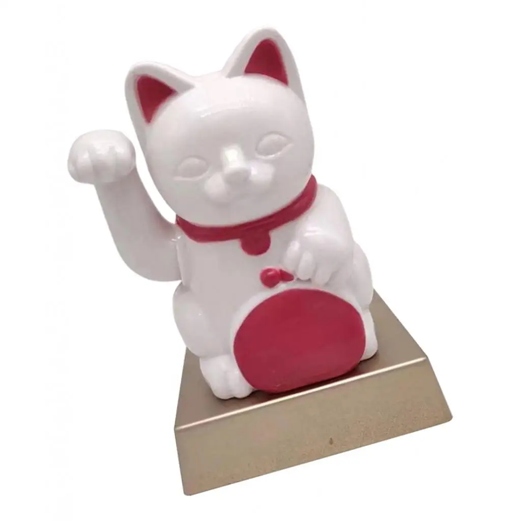 Lovely Adorable Cat Decor Solar Swing Dancing Toy Lucky Cat Car Home Office Tabletop Decoration Gifts Photo Props