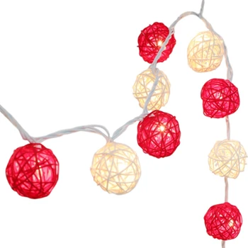 

Rattan Ball Fairy Lights, Rattan Ball String Lights Battery Powered Perfect for Indoor Outdoor Garden Festival Party Wedding Dec