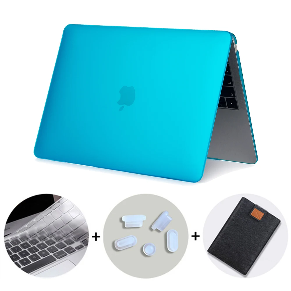 MTT матовый чехол для ноутбука Macbook Pro 13,3 16 дюймов чехол для apple mac book Air Pro retina 11 12 13 15 с сенсорной панелью - Цвет: Matte Lake Blue