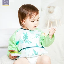 Elinfant/детские нагрудники с героями мультфильмов; водонепроницаемый фартук с длинными рукавами; детский халат с героями мультфильмов; детская одежда для еды; нагрудник