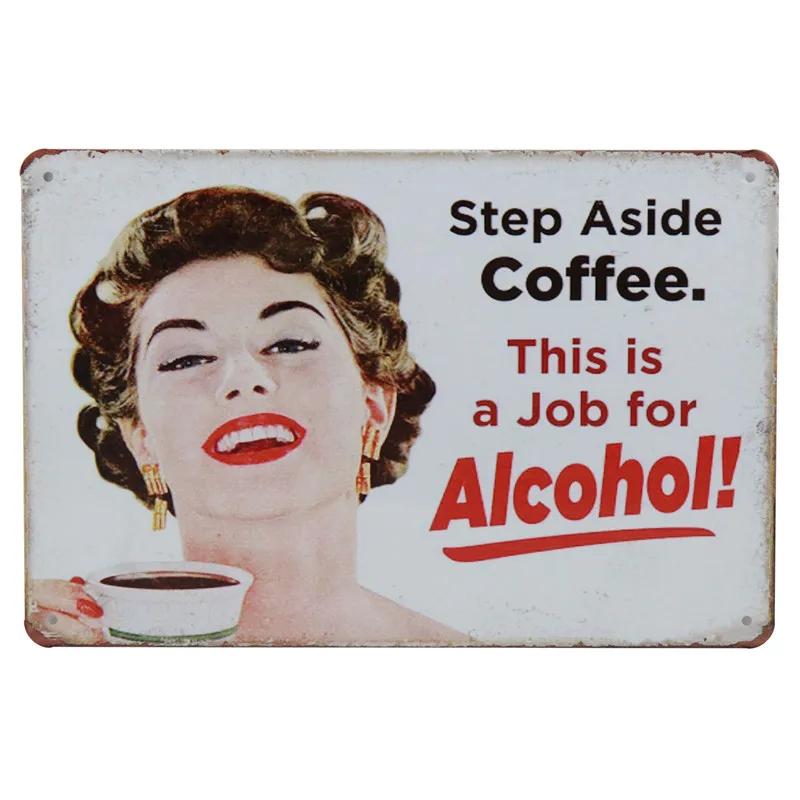 Напиток кофе бар металлическая тарелка плакат паб кафе Настенный декор ретро-наклейка винтажная жестяная вывеска художественная живопись 8x12 дюймов H67 - Цвет: H