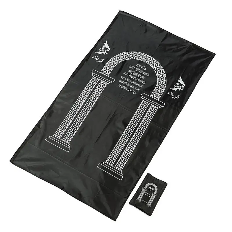 

Muslim Prayer Rug Portable Polyester Braided Mat Simply Print Pouch Travel Home Waterproof Mat Blanket 105x60CM 72XF