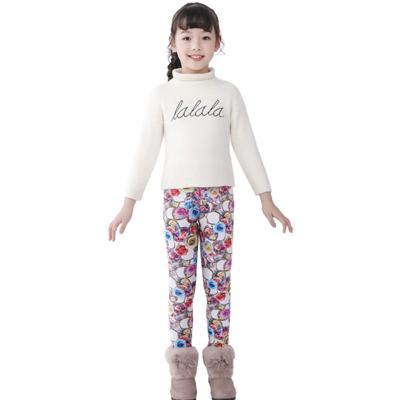 Осенне-зимние штаны для маленьких девочек; утепленные бархатные леггинсы; детские штаны; Одежда для девочек; обтягивающие брюки; От 3 до 9 лет