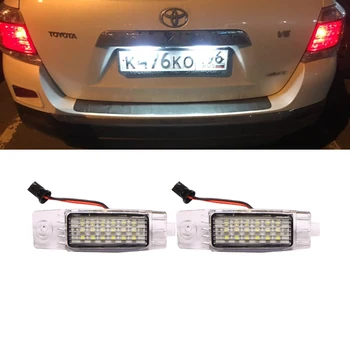Goede 2x Wit Smd Led License Number Plate Light Lamp Voor Toyota Hiace Highlander RAV4 Land Cruiser 200 Lexus RX300