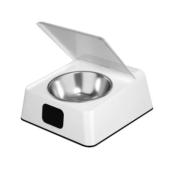 

350ML Auto Open Odor Resistant Home Moistureproof Infrared Sensor Digital Display Pet Feeder Dog Cat Smart Anti-mouse Automatic