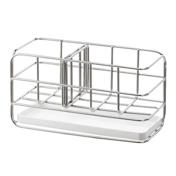 

Countertop Wall Mounted Sponge Holder Soap Drainer Storage Rack Tray Kitchen Shelf
