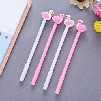 

200pcs/lot Cute Beautiful Flamingo swans gel pen Kawaii stationery pens material office school supplies Writing Tool Kids Gifts