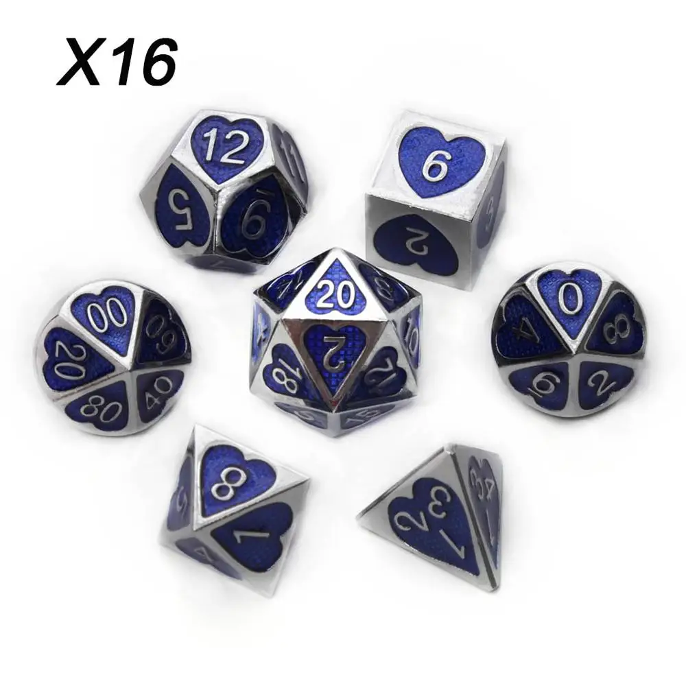 Chengshuo игральные кости DND Металл РГП набор многогранных подземелья и дракон d20 12 10 8 6 черный настольные игры цинковый сплав Цифровой узор в кости - Цвет: X16