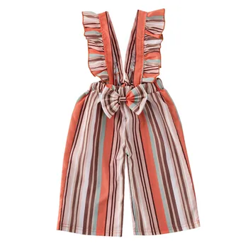 

Toddler Baby Kids Girls Clothes Stripe Romper Bib Pants Ruffle Overalls Jumpsuit