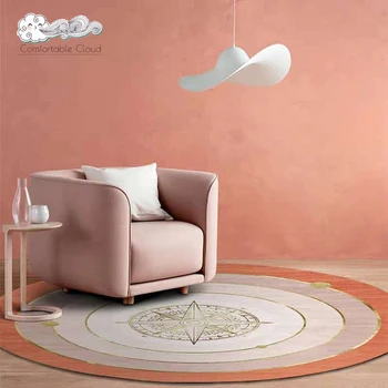

Luxury Round Carpet For Bedroom Nordic Non-slip Floor Cushion Pad Domestic Antifouling Carpet Modern Home Decorative Cover Mat