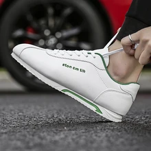 Новинка; мужские повседневные дышащие кроссовки-светильник; кожаная Водонепроницаемая прогулочная обувь с круглым носком; модная обувь для бега