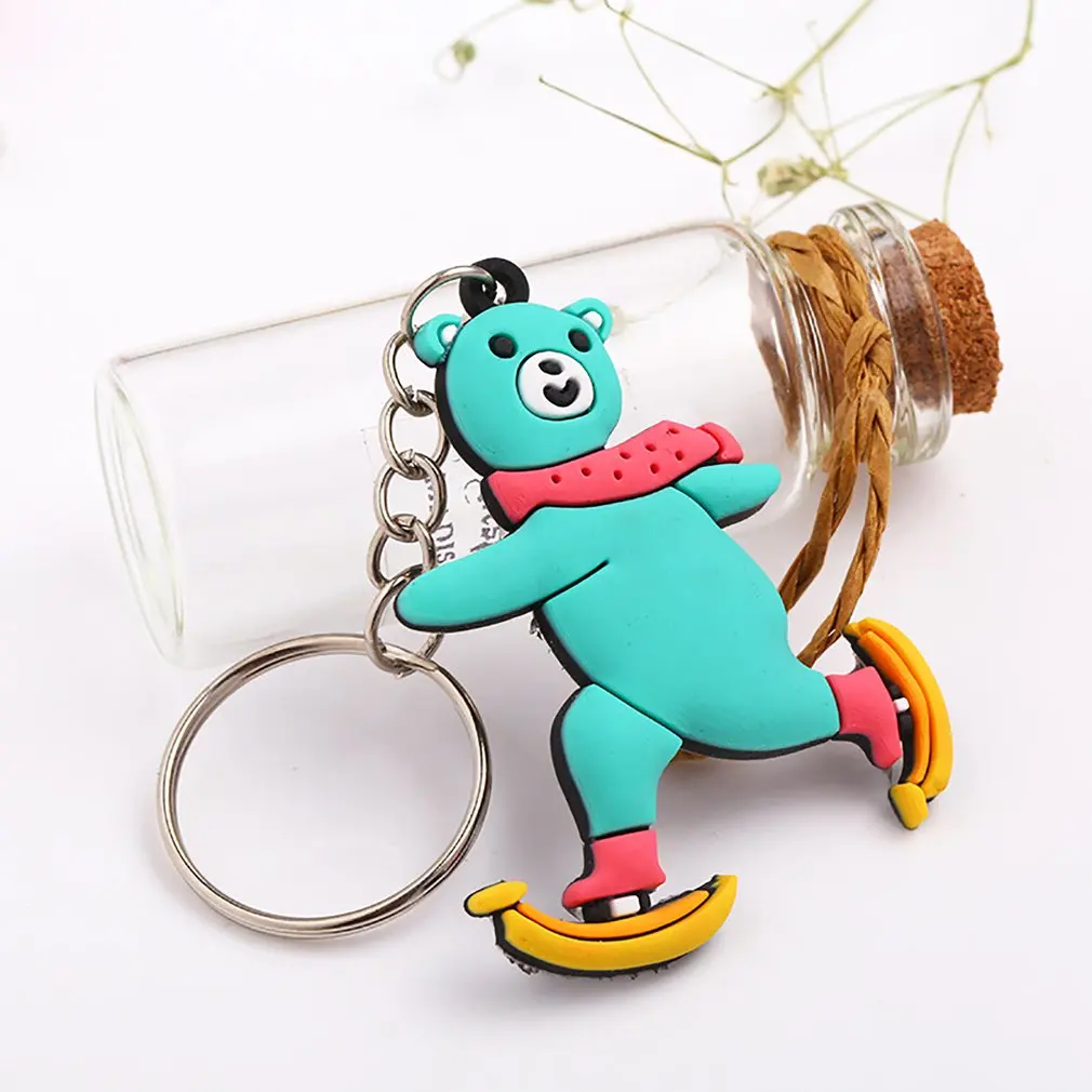 Милый мультяшный Дизайн Мягкий силиконовый брелок на цепочке яркий цвет