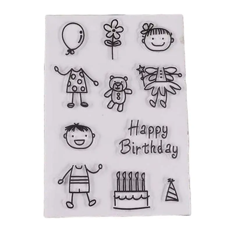 Girl and boy transparent clear stamp for DIY Scrapbooking/Card Making/Kids Christmas Fun Decoration Supplies | Дом и сад